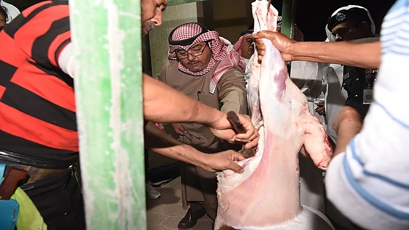 بالفيديو والصور.. ضبط شحنة مخدرات داخل أحشاء أغنام بالكويت