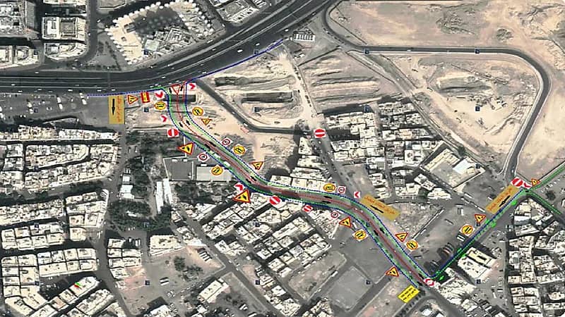 تحويل جزء من الحركة المرورية على طريق علي بن أبي طالب باتجاه الدائري الأول