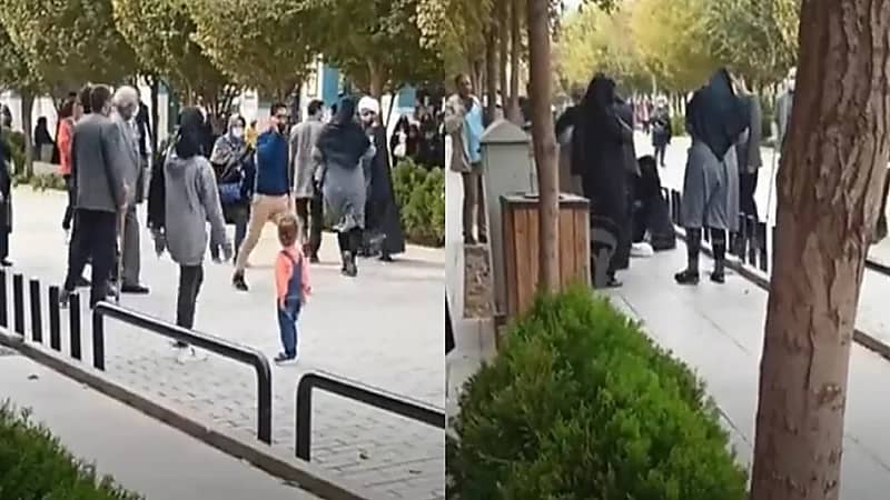 بالفيديو.. إيرانية تنتقم من شرطة الأخلاق ومعمم وتلقنهم درسًا قاسيًا
