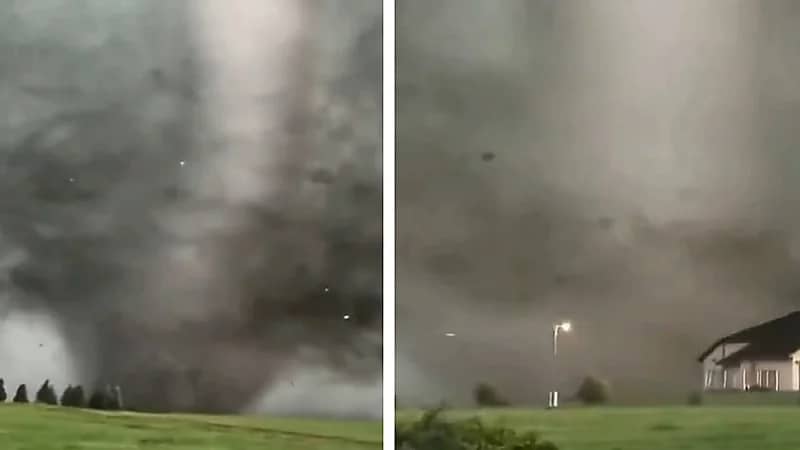 مشهد صادم لإعصار قمعي يمر قرب منزل في داكوتا الأمريكية .. فيديو