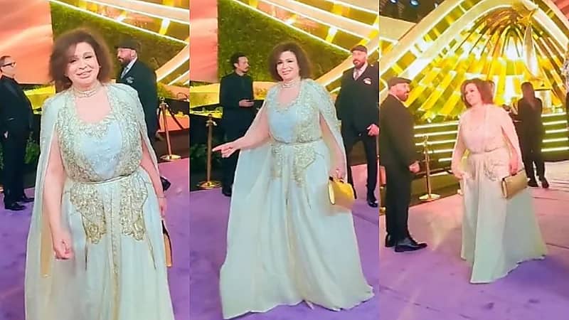 مشية غريبة لـ إلهام شاهين خلال حفل joy awards 2024 .. فيديو