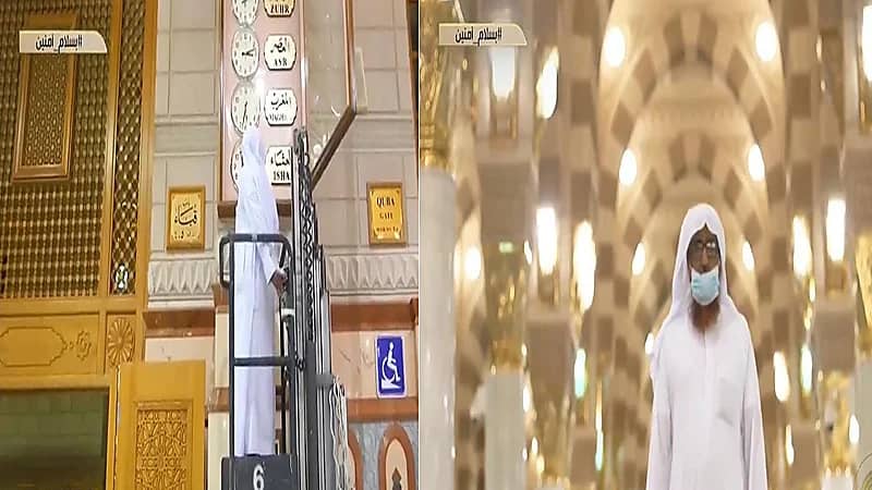 قصة "ستيني" يتولى ضبط ساعات المسجد النبوي منذ 35 عاماً