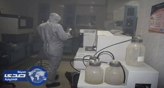 بالصور.. الدفاع المدني يباشر حريقًا في مختبر مستشفى بالرياض