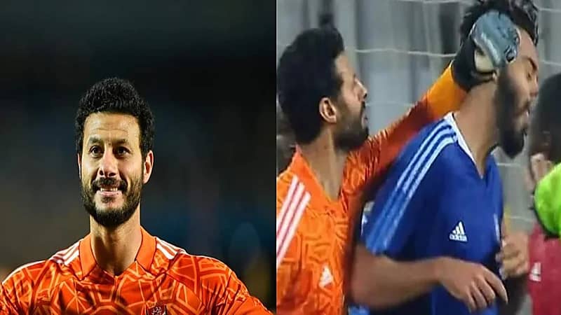 انتقادات لحارس الأهلي المصري بعد تعديه على مدافع سموحة