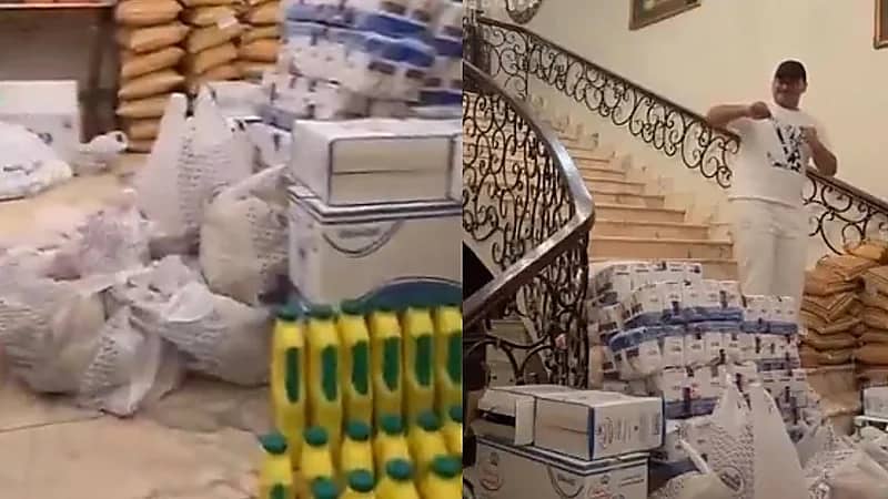 شاب يستعرض مقاضي عائلته لشهر رمضان ويثير الجدل .. فيديو