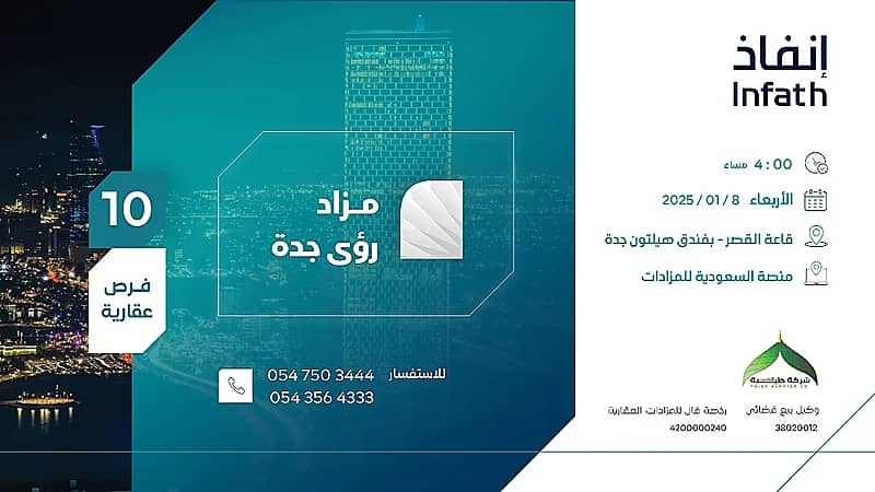 10 فرص عقارية مثالية بمزاد رؤى جدة