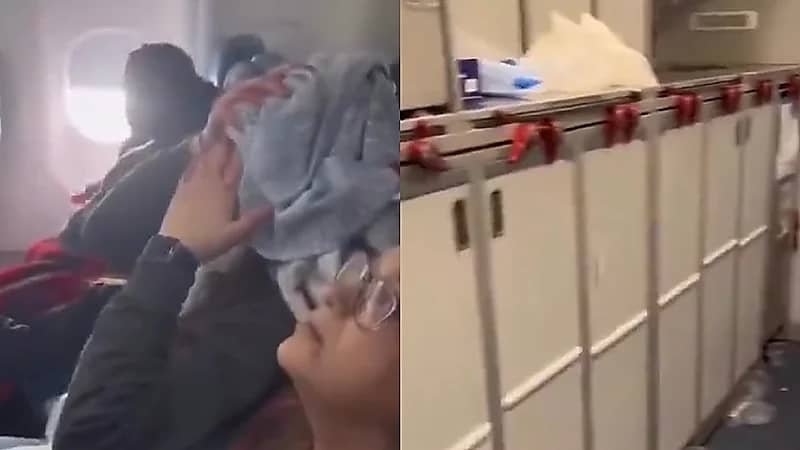 بالفيديو.. إصابة 36 شخصًا على متن طائرة بسبب مطب جوي