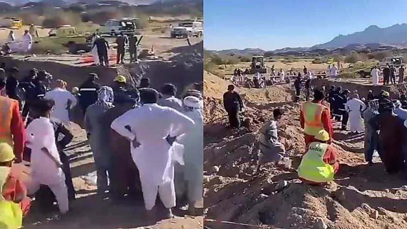وفاة شخصين إثر انهيار بئر عليهما أثناء أعمال حفر في ينبع .. فيديو