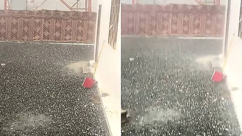 زخات البرد تتساقط على بردية الشرايع بمكة المكرمة.. فيديو