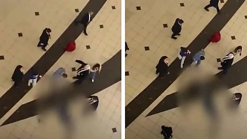 سيدة تقفز من الطابق الخامس بمركز تسوق.. صور