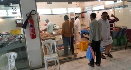 بالصور.. جولة تفتيشية على سوق الأسماك بالكعكية وإغلاق محلين