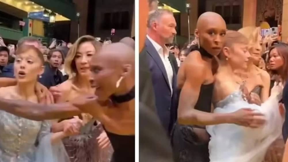 معجب يهاجم أريانا غراندي على السجادة الصفراء في سنغافورة .. فيديو