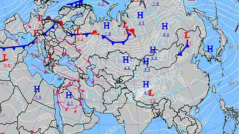 المسند: المرتفع الجوي "H" يمنع هطول الأمطار
