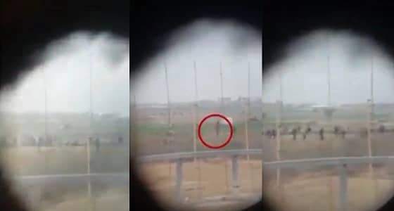 بالفيديو.. قناص صهيوني يقتل متظاهرا فلسطينيا