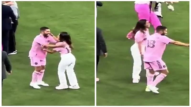 زوجة ميسي تتعرض لموقف محرج في الملعب .. فيديو