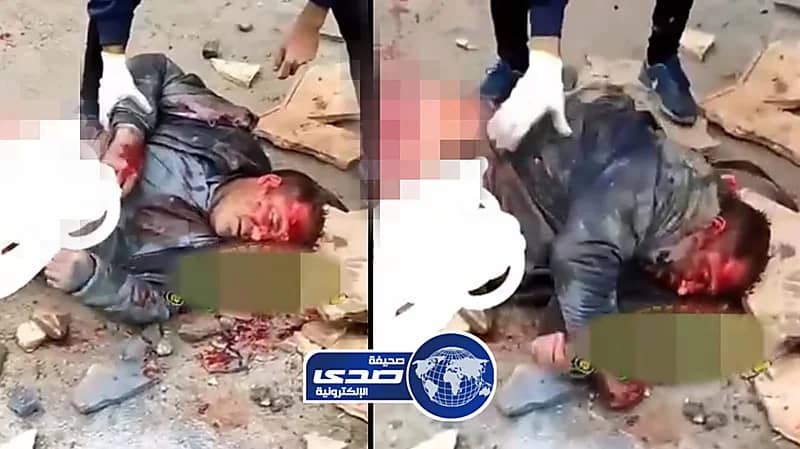 شاهد..ضرب وسحل وتجريد عناصر الباسيج من ملابسهم بإيران