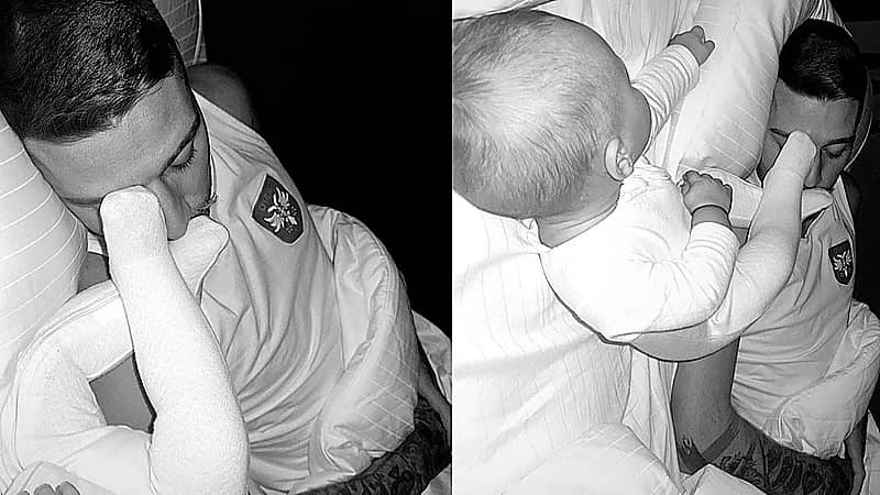 لحظات دافئة لـ سافيتش برفقة طفله