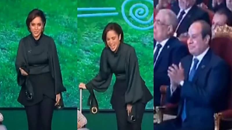 الرئيس المصري لفنانة تعرضت لموقف محرج: متتوتريش .. فيديو