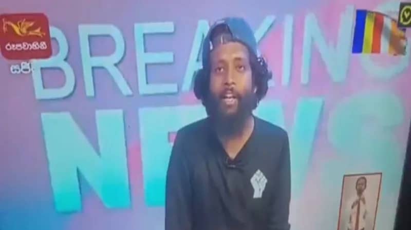 بالفيديو.. سريلانكي يلقي كلمة على شاشة التلفزيون الحكومي
