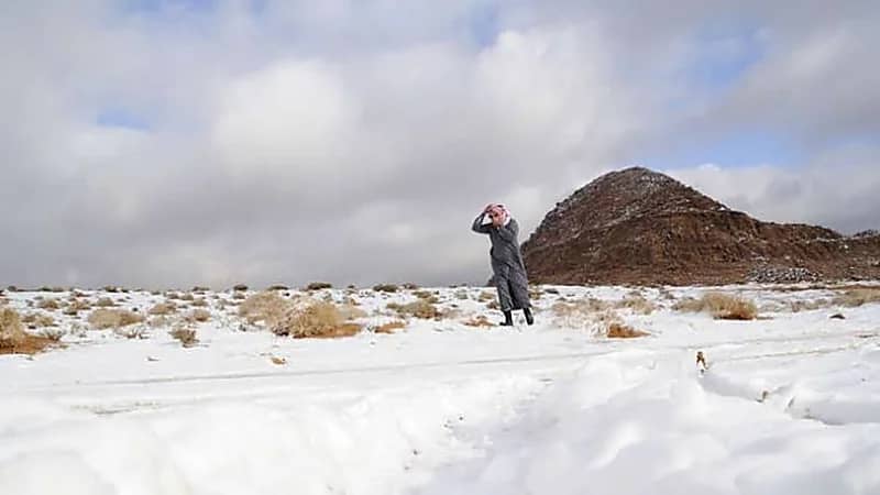 متحدث الأرصاد: موجة ثلجية قادمة من الأردن ستؤثر على مناطق بالمملكة "فيديو"