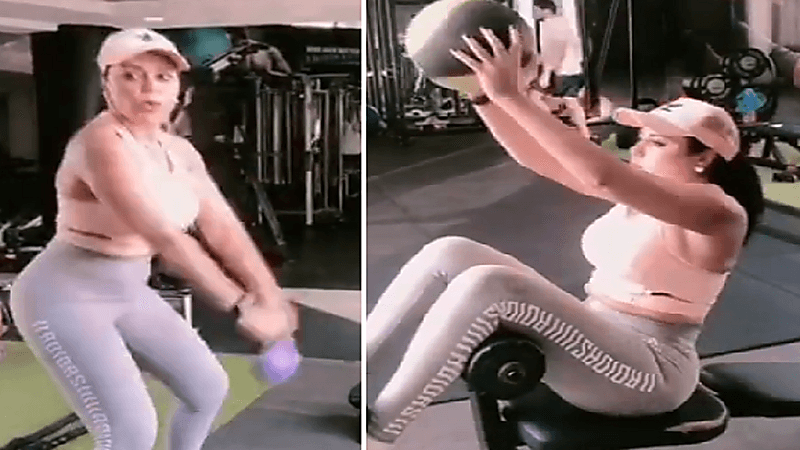 شاهد.. رانيا يوسف في الجيم وأحد المتابعين يهاجمها