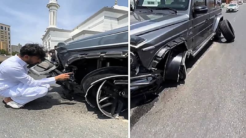 شاب يوثق تعرض سيارته لحادث .. فيديو