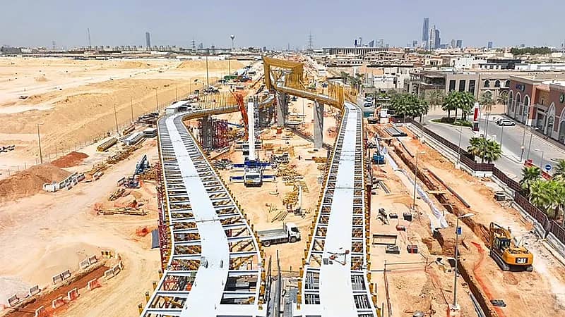 تقدم الأعمال في جسر الدراجات بالرياض .. صور