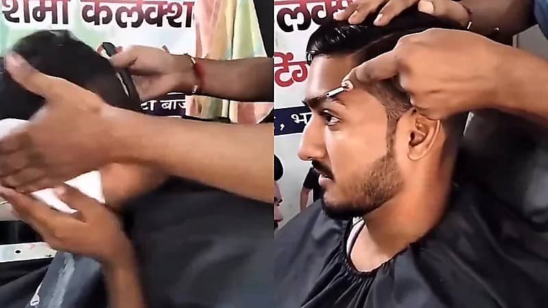 حلاق هندي يتسبب في جرح عميق لزبون وهو يقوم بالاستعراض    .. فيديو