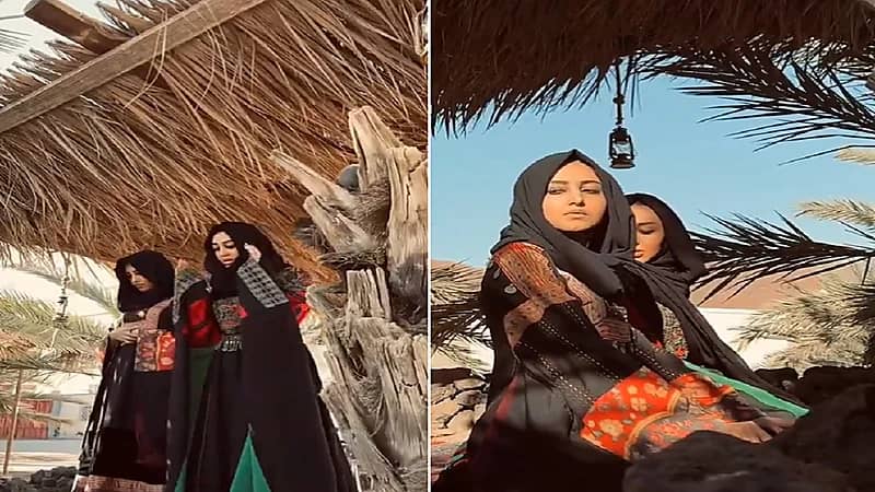 يوشا السياري تصلي بالزي التراثي في يوم التأسيس.. فيديو