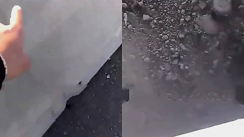 شاب ينجو بأعجوبة من حادث سقوط من على جسر بأبها   ..  فيديو