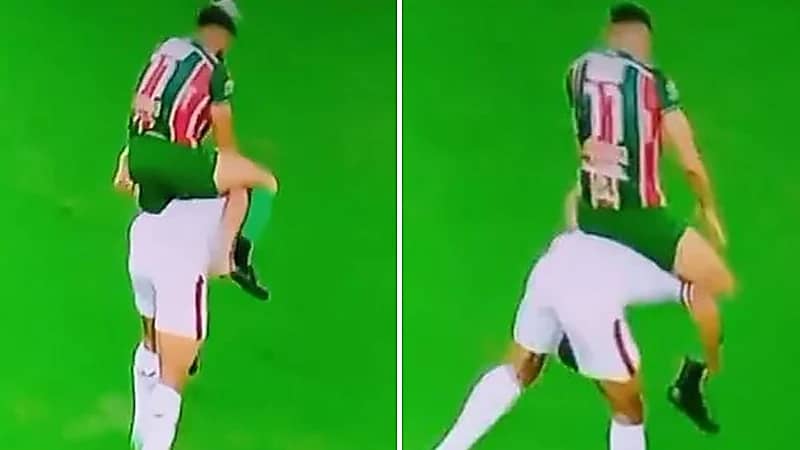 لاعب يمتطي خصمه مثل الحصان في الدوري البرازيلي .. فيديو