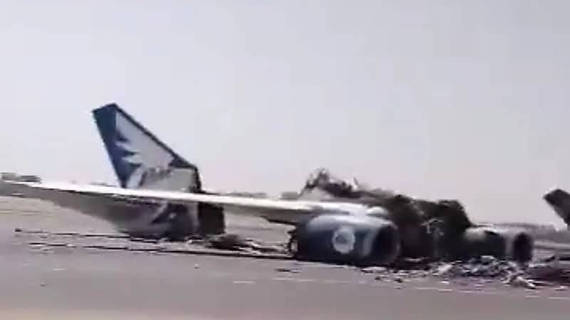 مشاهد توضح حجم الضرر في مطار الخرطوم .. فيديو