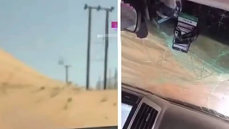 لحظات مرعبة لانقلاب سيارة أثناء نزهة في البر .. فيديو