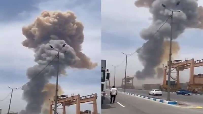 انفجار ضخم في ميناء بإيران.. فيديو