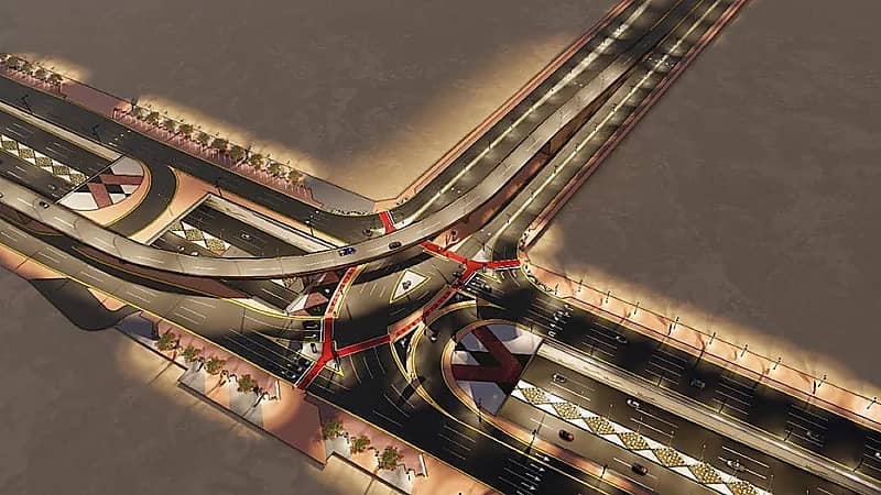 جانب من أعمال تطوير طريق النفود‬⁩ في الرياض .. صور