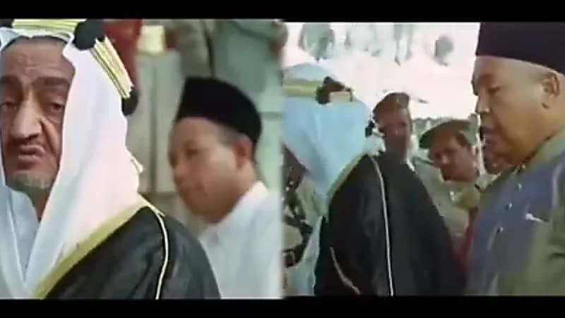مقطع نادر يجمع الملك فيصل بملك ماليزيا قبل 60 عام