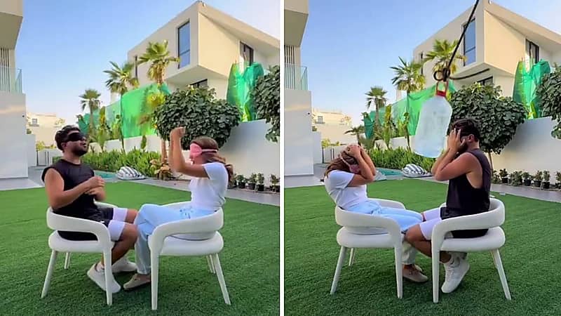 غيث مروان يتعرض لموقف لا يُحسد عليه أثناء تصوير تحدي مع زوجته.. فيديو