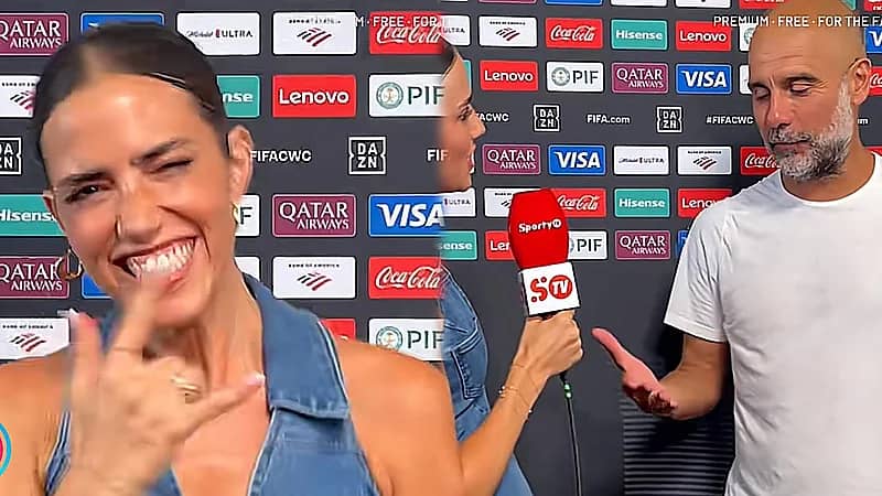 حماس مراسلة برتغالية بعد لقائها مع بيب جوارديولا.. فيديو