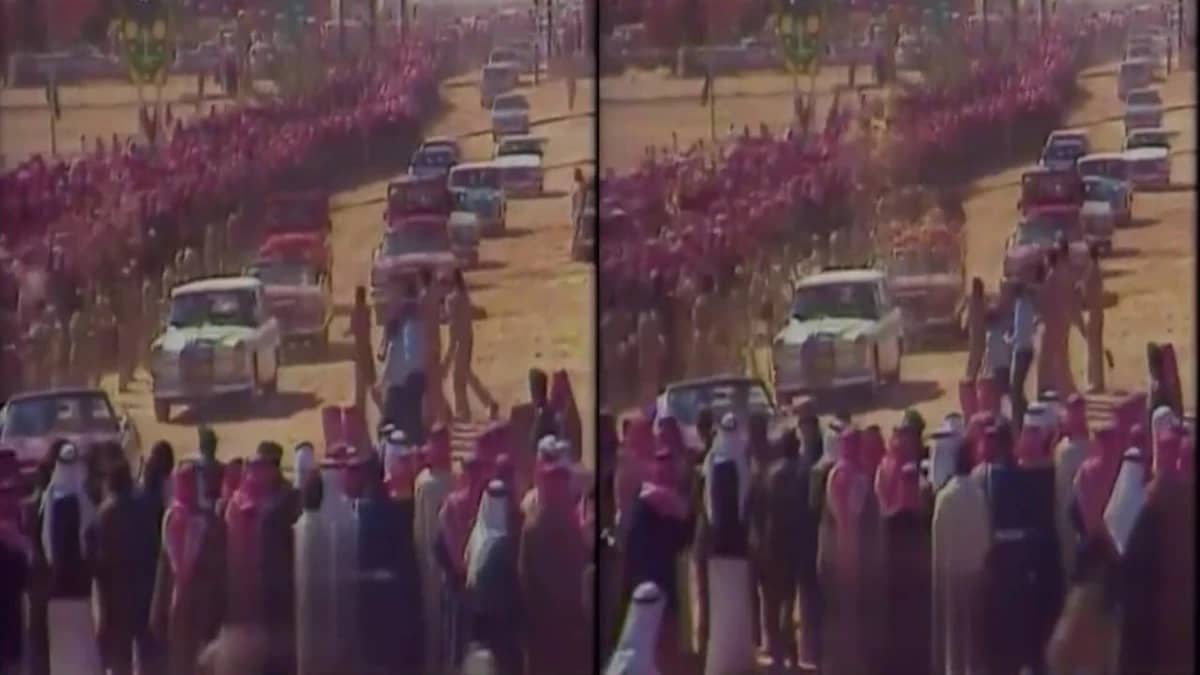 فيديو نادر لموكب الملك خالد رحمه الله في القصيم وبريدة قبل 45 عامًا