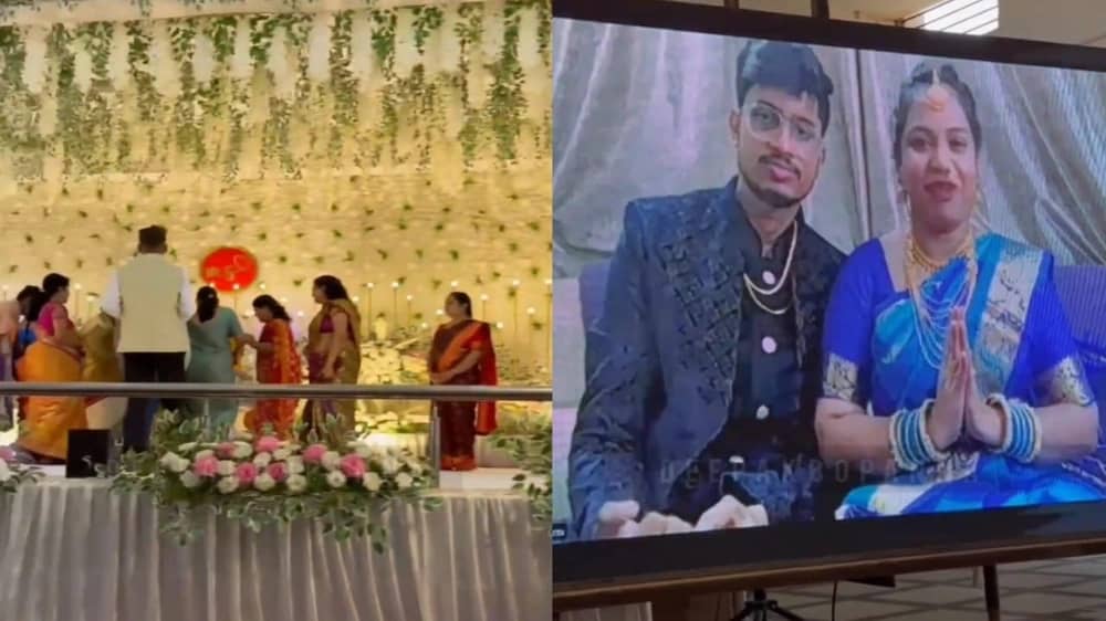 زوجان هنديان يحضران حفل زفافهما عبر بث مباشر بسبب إلغاء رحلتهما.. فيديو