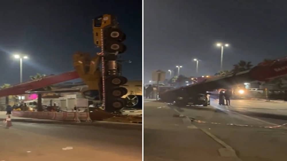 سقوط رافعة في الدمام.. فيديو