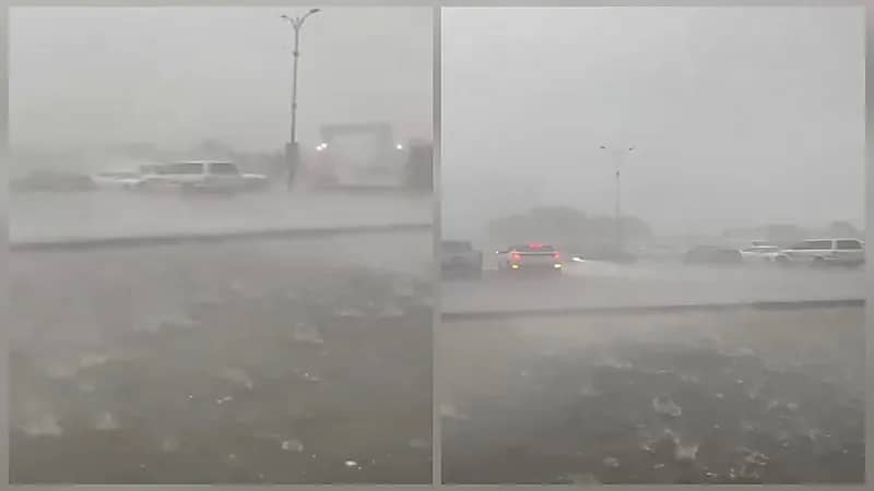 عاصفة برد قوية تضرب الردف.. فيديو