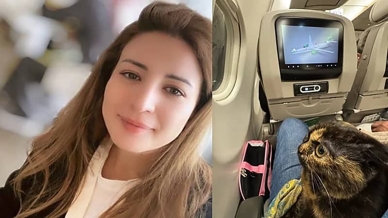 مذيعة العربية تصطحب قطتها موكا على رحلة الخطوط الجوية من دبي للرياض.. فيديو
