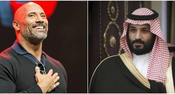 ولي العهد يلتقي بالنجم العالمي دوين جونسون في عشاء غير معلن