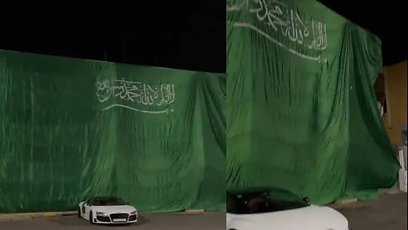 فيديو..مواطن يزين جدران منزله بالعلم الوطني