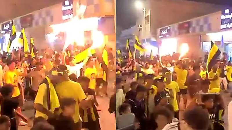 جماهير الاتحاد تحتفي بلقب الدوري بمسيرة حاشدة في أحد أحياء جيزان .. فيديو