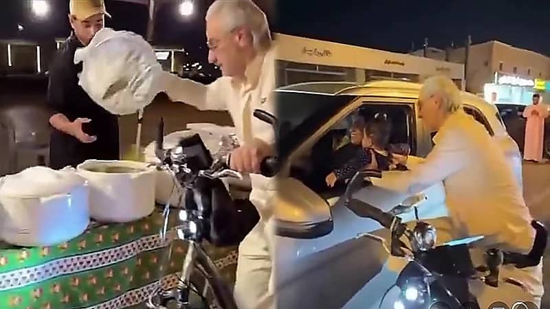 الأمير الوليد بن طلال يدعم شاباً بائع حلوى ويلتقط الصور مع المواطنين أثناء جولته بالدراجة.. فيديو
