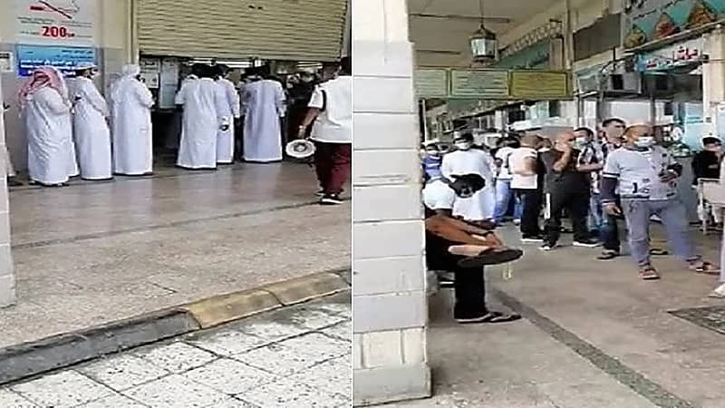 شاهد..طابور طويل أمام سوق السمك بالكعكية بسبب " توكلنا "