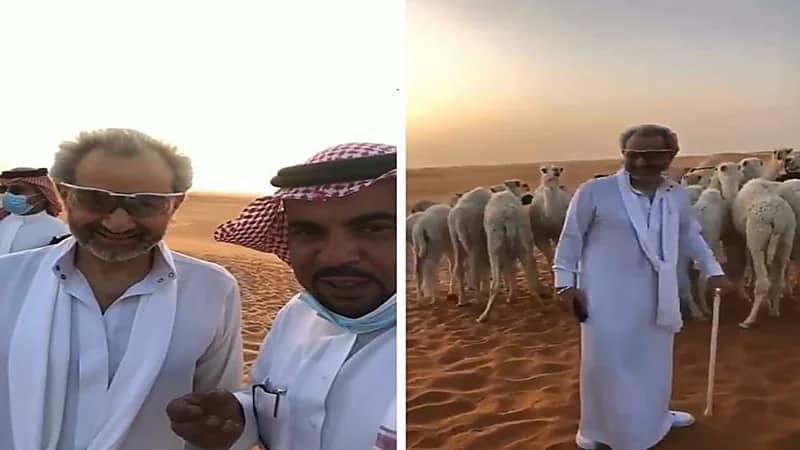 شاهد..  نزهة برية للأمير الوليد بن طلال وسط الصحراء و"جلسة الغروب"