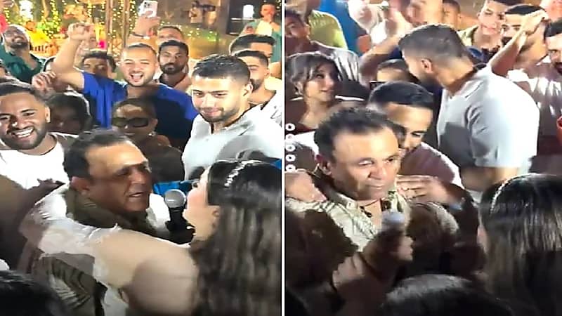 بكاء محمد فؤاد لحظة رقصه مع ابنته في خطبتها.. فيديو